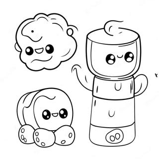 Cute Marshmallow Characters Coloring Page 28383-22903