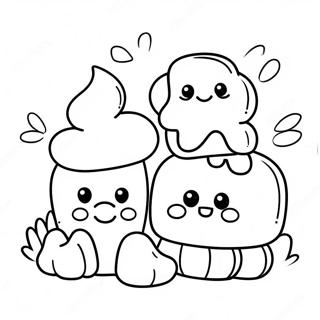 Happy Marshmallow Family Coloring Page 28384-22899