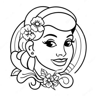 Tattoo Pin Up Girl Coloring Page 28403-22914