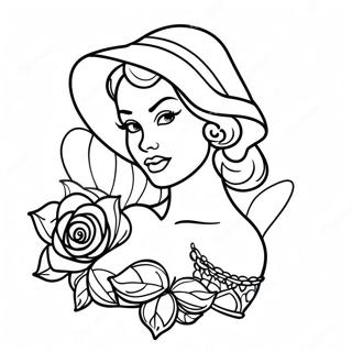 Vintage Tattoo Pin Up Style Coloring Page 28404-22920