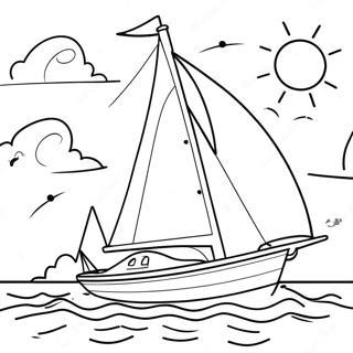 Sunny Day Sailboat Coloring Page 28414-22925