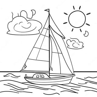 Sunny Day Sailboat Coloring Page 28414-22927