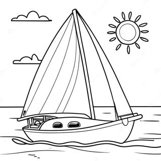 Sunny Day Sailboat Coloring Page 28414-22928