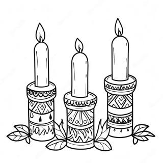 Colorful Kwanzaa Candles Coloring Page 2842-2381