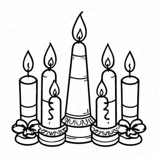 Colorful Kwanzaa Candles Coloring Page 2842-2382