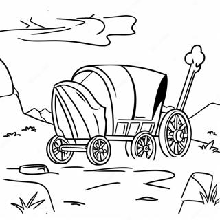 Oregon Trail Wagon Train Coloring Page 28433-22938