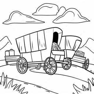 Oregon Trail Wagon Train Coloring Page 28433-22939