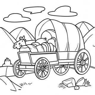 Oregon Trail Wagon Train Coloring Page 28433-22940