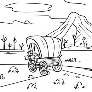 Scenic Oregon Trail Landscape Coloring Page 28434-22941