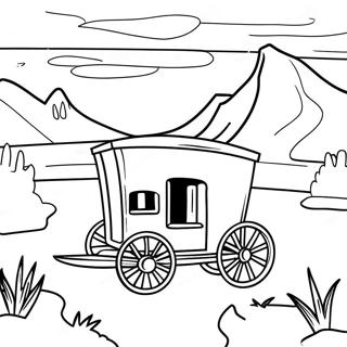 Scenic Oregon Trail Landscape Coloring Page 28434-22942