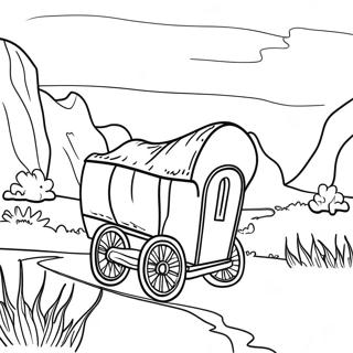 Scenic Oregon Trail Landscape Coloring Page 28434-22944