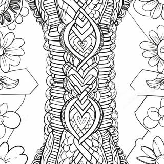 Colorful Friendship Bracelet Design Coloring Page 28464-22967