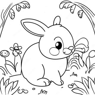 Realistic Bunny In A Garden Coloring Page 28473-22970