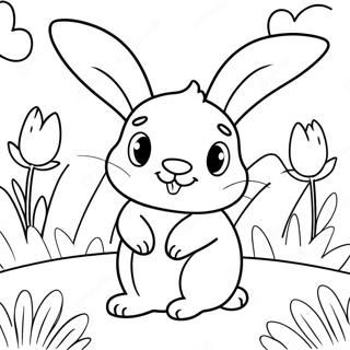 Realistic Bunny In A Garden Coloring Page 28473-22971