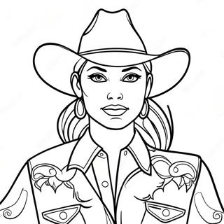 Jessie In A Colorful Cowgirl Outfit Coloring Page 28504-22994