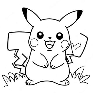 Pikachu In A Playful Pose Coloring Page 28514-23003