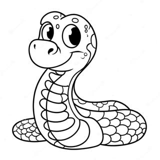 Cute Cartoon Python Coloring Page 28554-23037