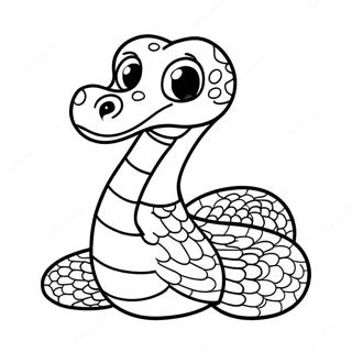 Cute Cartoon Python Coloring Page 28554-23038