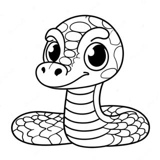 Cute Cartoon Python Coloring Page 28554-23039