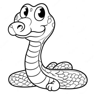 Cute Cartoon Python Coloring Page 28554-23040