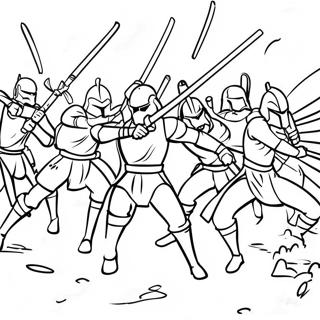 Clone Wars Jedi Battle Scene Coloring Page 28583-23064