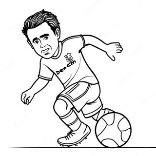 Xavi Dribbling The Ball Coloring Page 28594-23066