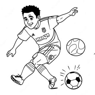 Xavi Dribbling The Ball Coloring Page 28594-23068