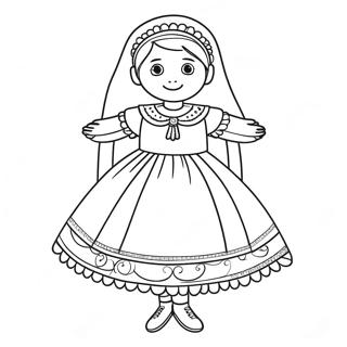 Beautiful First Communion Dress Coloring Page 28604-23073