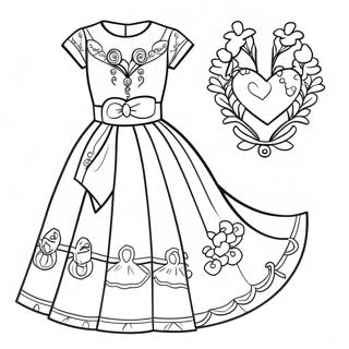 Beautiful First Communion Dress Coloring Page 28604-23075