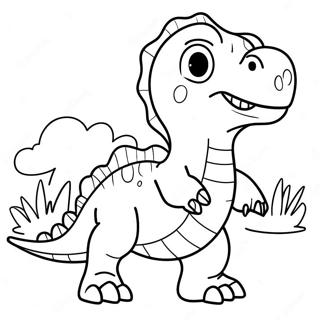 Dinosaur Valentines Coloring Pages