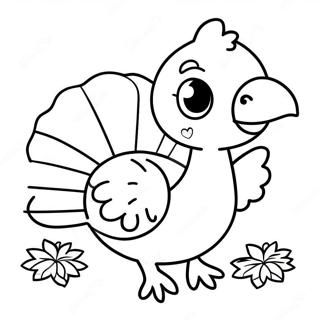 Happy Baby Turkey With Pumpkin Coloring Page 28634-23100