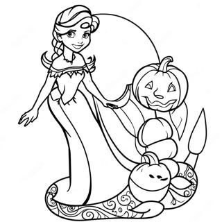 Elsa Halloween Coloring Pages