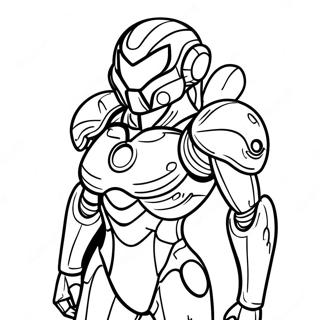 Metroid Samus Aran In Power Suit Coloring Page 28683-23135