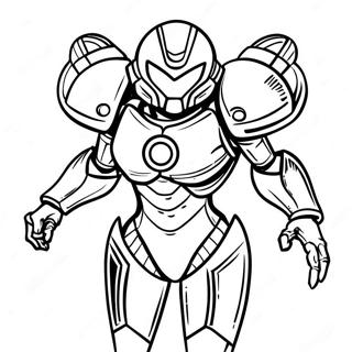 Metroid Samus Aran In Power Suit Coloring Page 28683-23136