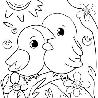 Birds And Flowers Coloring Page 28693-23148