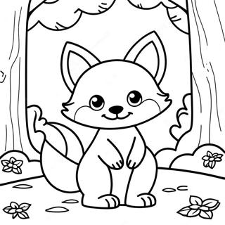 Cute Foxy In The Forest Coloring Page 28704-23158