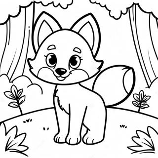 Cute Foxy In The Forest Coloring Page 28704-23159