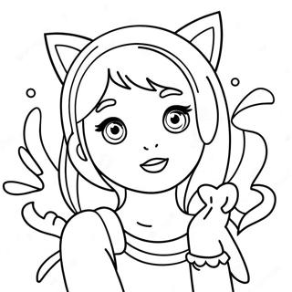 Cute Tumblr Girl With Cat Ears Coloring Page 28713-23162