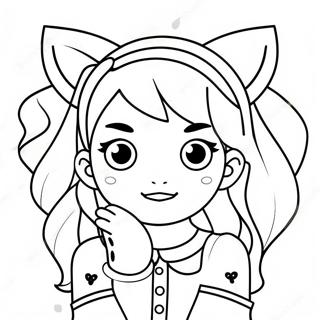 Cute Tumblr Girl With Cat Ears Coloring Page 28713-23164