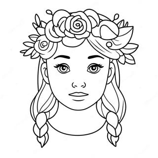 Adorable Tumblr Girl With Flower Crown Coloring Page 28714-23167