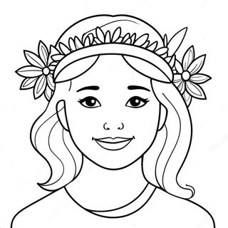 Adorable Tumblr Girl With Flower Crown Coloring Page 28714-23168