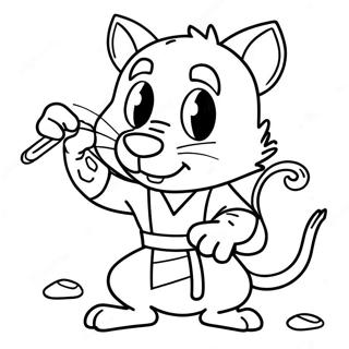 Cool Splinter In Action Coloring Page 28724-23171