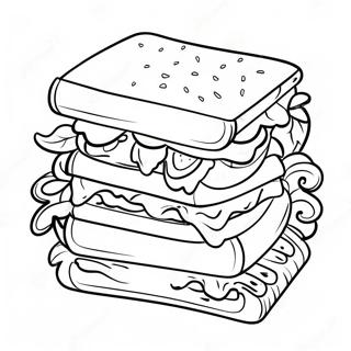 Sandwich Coloring Pages