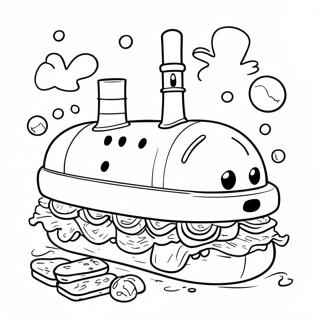 Giant Submarine Sandwich Coloring Page 28734-23182