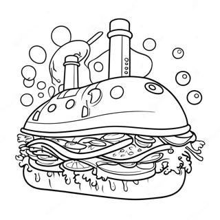 Giant Submarine Sandwich Coloring Page 28734-23183