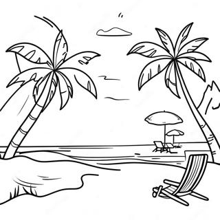 Colorful Dominican Republic Beach Scene Coloring Page 28774-23222