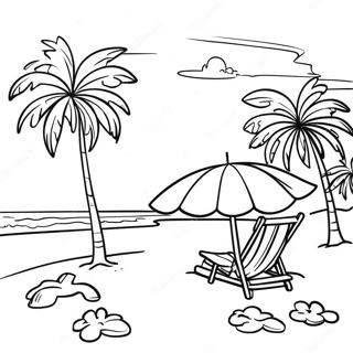 Colorful Dominican Republic Beach Scene Coloring Page 28774-23223