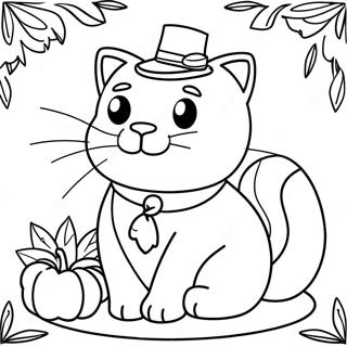 Thanksgiving Cat Coloring Page 28783-23216