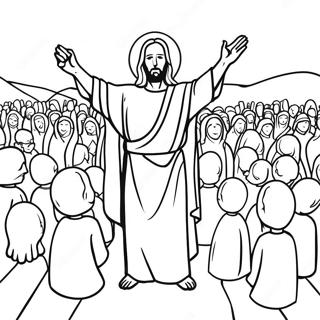 Jesus Teaching The Crowds Coloring Page 28834-23262