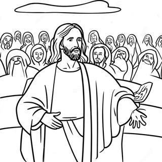 Jesus Teaching The Crowds Coloring Page 28834-23263